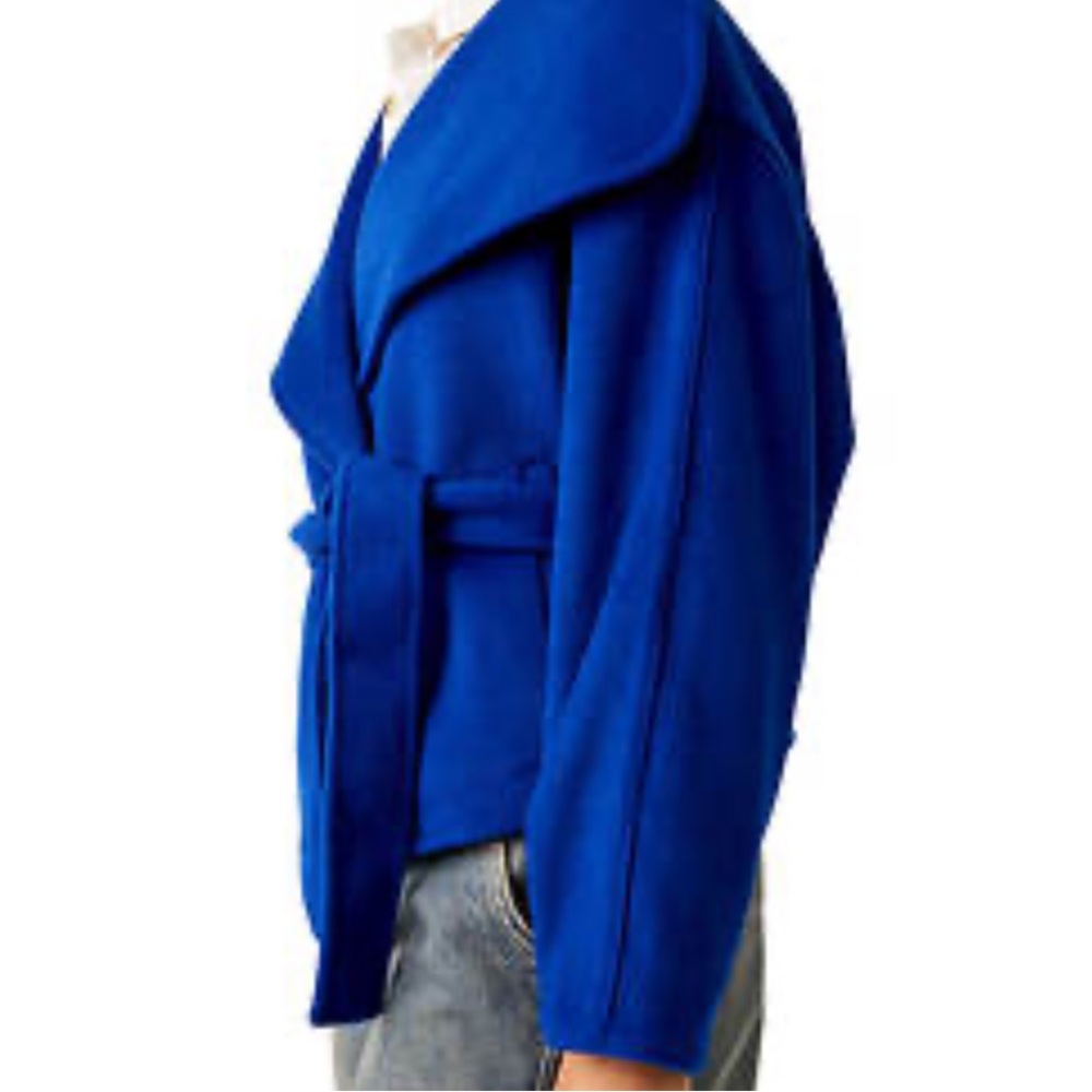 FREE PEOPLE MINA BELTED JACKET COBALT BLUE LARGE - Picture 6 of 8